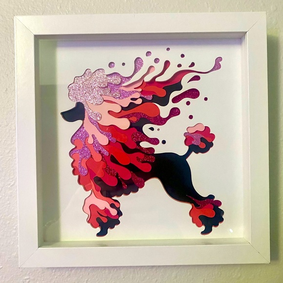 Hand Crafted Other - 3D Drip Poodle Shadowbox